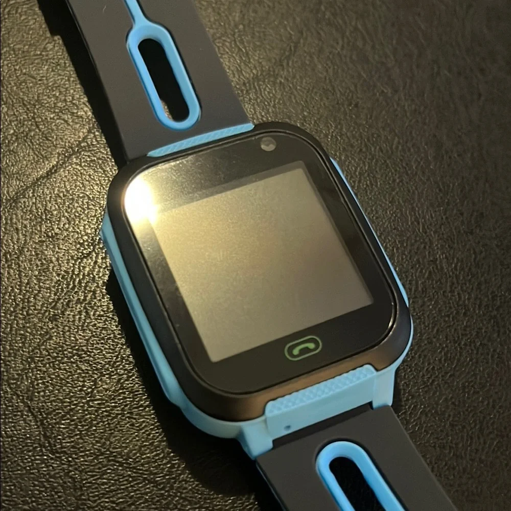 Smart Wearable Blue and Black Watch